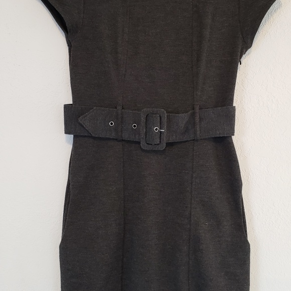 H&M Gray Belted Elegant Work Dress Size 6 with Pockets! - Picture 8 of 13